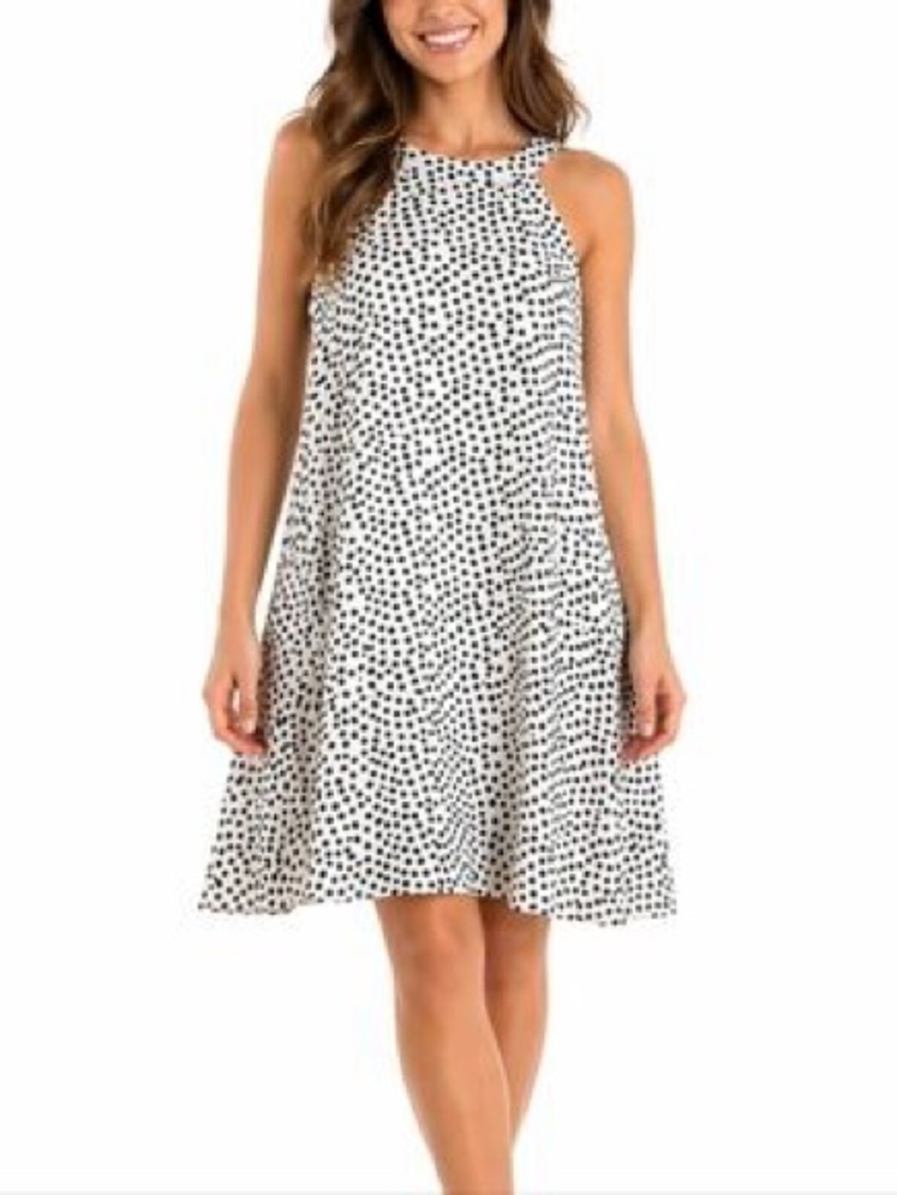 Betsey Johnson White Dress with Black Polka Dots